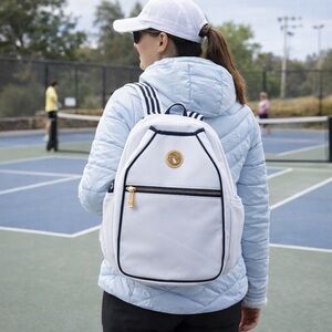 NEW Mark & Graham X Spartina 449 Pickleball Tennis Backpack White & Navy bag